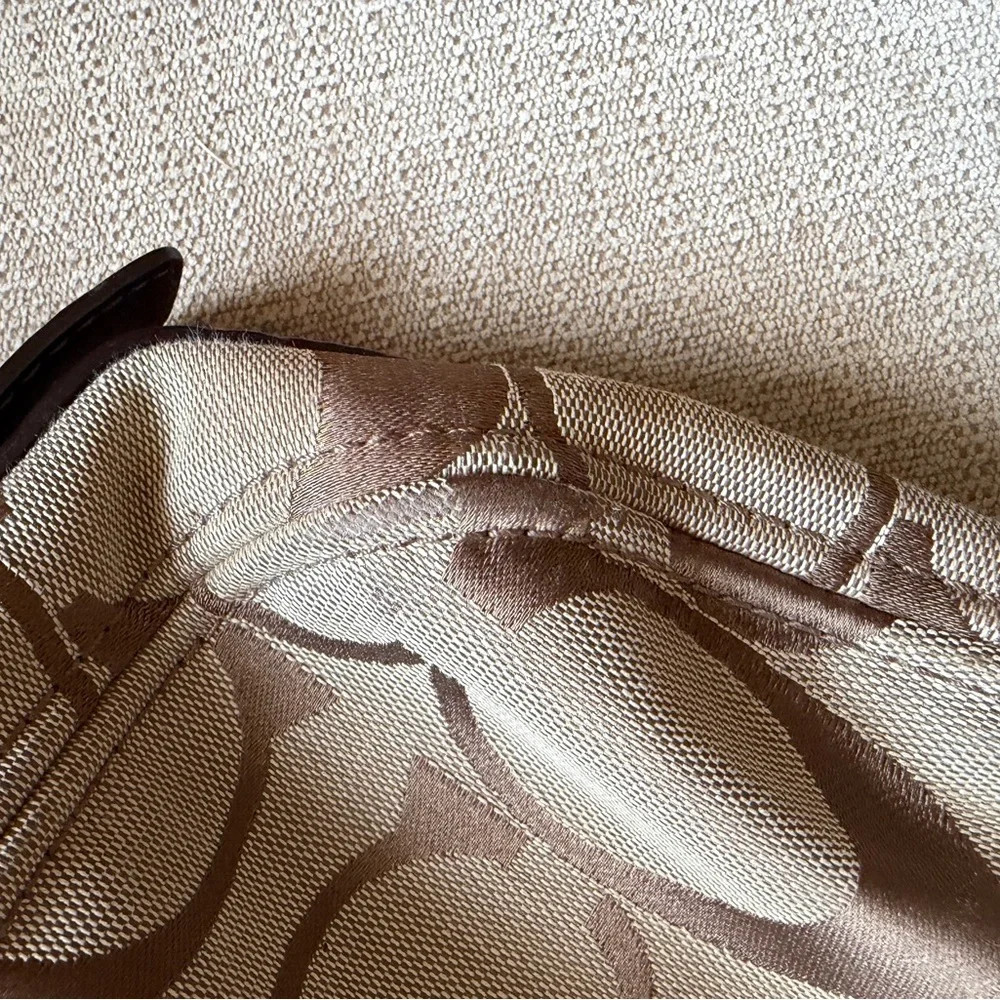 Coach Zoe Lg Signature Shoulder & Tote Bag in Beige Canvas with Brown Leather - Picture 16 of 16